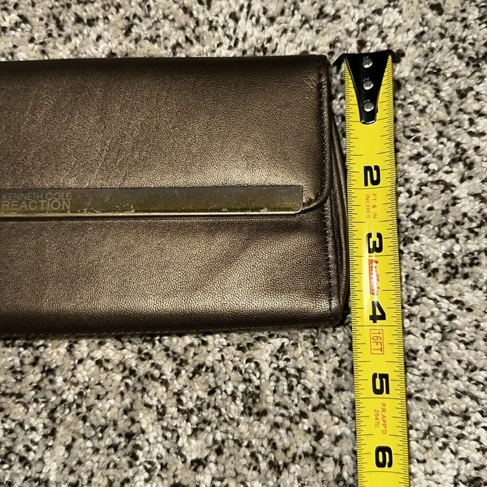 KENNETH COLE Reaction Antique Gold Leather Wristlet